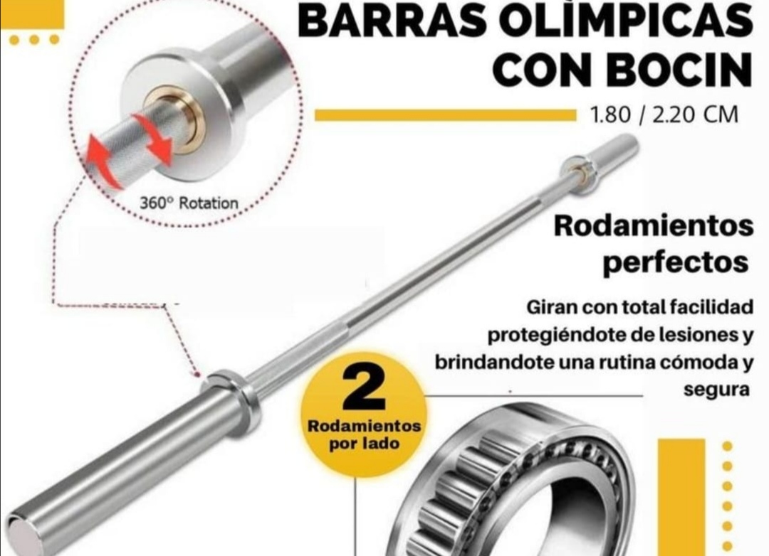Barras olímpicas con bocín y rodamientos